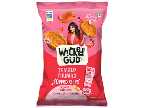 WickedGud Chickpea Popped Chips - Tomato Thumka, 20 g