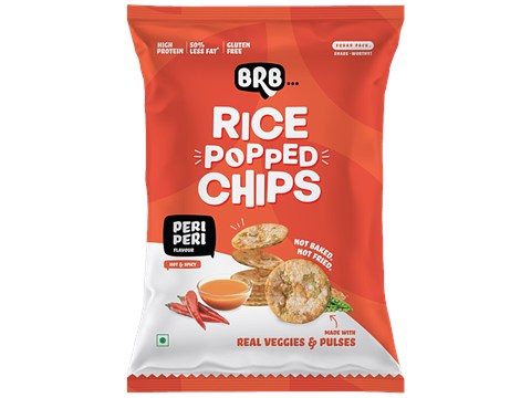 BRB Rice Popped Chips - Peri Peri Flavour, 48 g