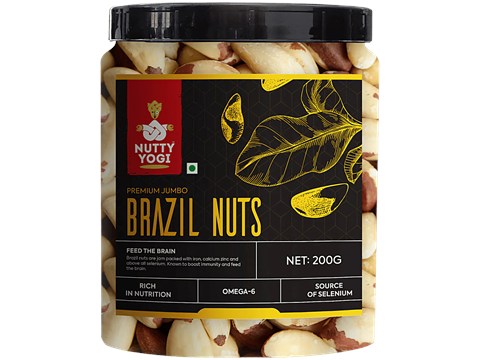 Nutty Yogi Brazil Nuts - Rich In Omega 6, Selenium & Nutrients, Boosts Immunity, 200 g