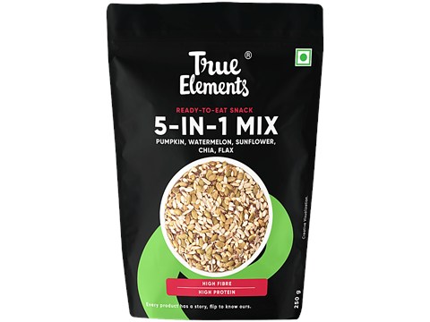 True Elements 5-In-1 Super Seeds Mix - Rich In Protein & Fibre, 250 g