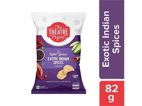 The Theatre Project Kettle Cooked Potato Chips - Exotic Indian Spices, 82 g