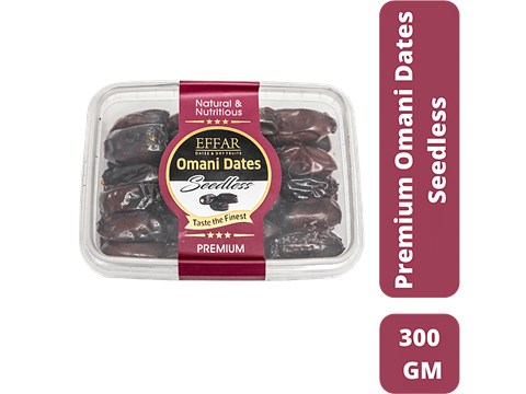 Effar Dates & Dryfrutis Omani Seedless Dates - Premium Quality, Nutritious, Natural & Fresh, Healthy Snack, 300 g