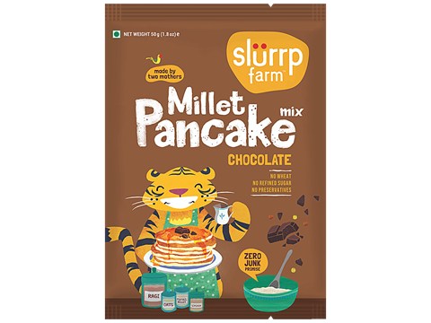 Slurrp Farm Millet Pancake Mix - Chocolate, No Sugar & Preservatives, Zero Junk Promise, 50 g