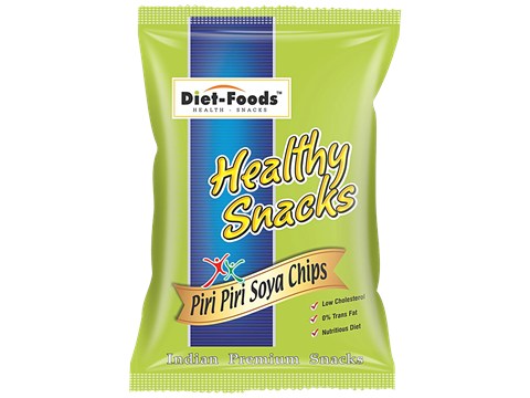 DIET FOODS Piri Piri Soya Chips - Healthy Snacks, Low Cholesterol, High In Protein, No Trans Fat, 150 g
