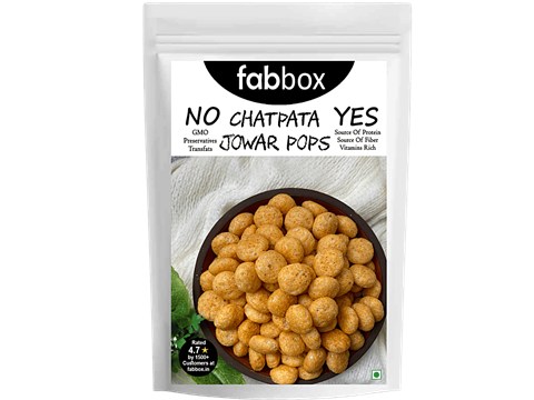 Fabbox Jowar Pops - Chatpata , Healthy Snack, Weight Management, Vegan, Gluten-free, 120 g