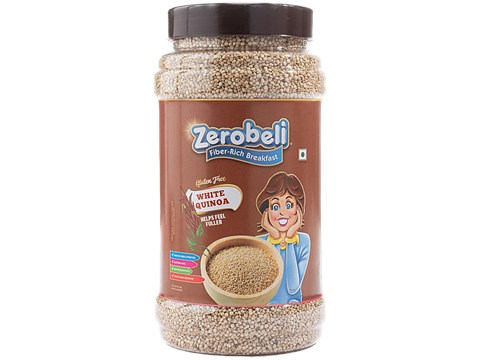 Zerobeli White Quinoa - Fibre-Rich Brreakfast, Helps Feel Fuller, Gluten Free, 1 kg