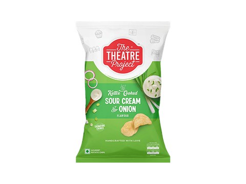 The Theatre Project Kettle Cooked Potato Chips - Sour Cream & Onion, 72 g