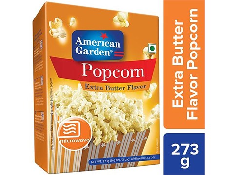 American Garden Microwave Popcorn - Extra Butter Flavour, 273 g