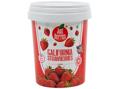 Just Berries Frozen California Strawberries - Rich In Antioxidants & Minerals, 250 g