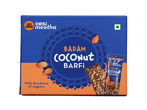 GO DESi Badam Coconut Barfi With Jaggery, 96 g