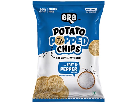 BRB Popped Potato Chips - Salt & Pepper Flavour, 25 g