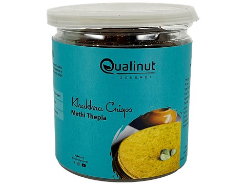 Qualinut Gourmet Khakhra Crisps - Methi Thepla, 150 g