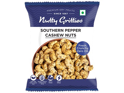 Nutty Gritties Southern Pepper Cashew Nuts, 21 g
