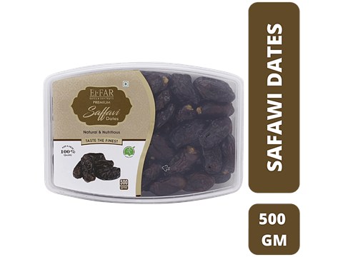 Effar Dates & Dryfrutis Safawi Dates - Premium Quality, Nutritious, Natural & Fresh, Healthy Snack, 500 g