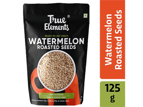 True Elements Roasted Watermelon Seeds - Rich In Zinc & Protein, Healthy, 125 g