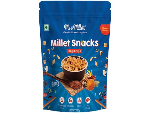 Me & Millets Masala Flavour Millets Ragi Chips, 80 g