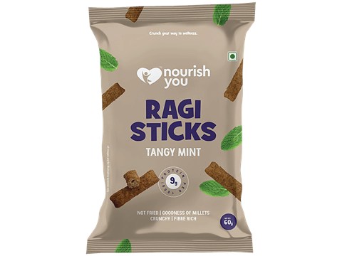 Nourish you Tangy Mint Ragi Sticks, 60 g