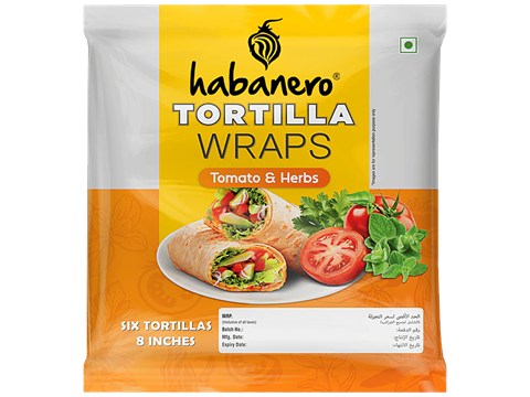 Habanero Tomato & Herbs Tortilla Wraps, 6 pcs
