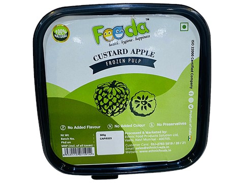 Fooda Custard Apple Pulp - Frozen Fresh, 500 g