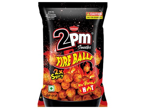 2PM Snacks Fireballs Namkeen - 2X Spicy, 60 g