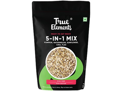True Elements 5-In-1 Super Seeds Mix - Rich In Protein & Fibre, 125 g