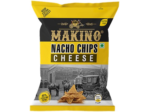 Makino Nacho Chips - Cheese, Lesser Fat, 60 g