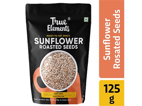 True Elements Roasted Sunflower Seeds - Rich In Protein & Fiber, Healthy, 125 g
