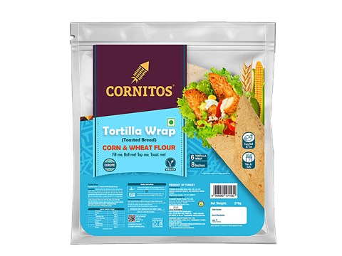 Cornitos Tortilla Wrap Corn & Wheat Flour - Toasted Bread, 270 g