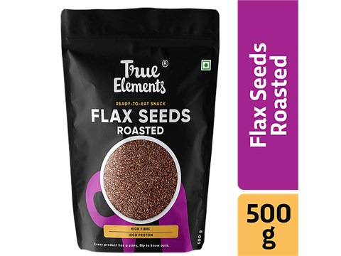 True Elements Roasted Flax Seeds - Rich In Omega 3 Fatty Acid, Healthy, 500 g