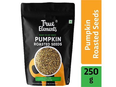 True Elements Roasted Pumpkin Seeds - High In Protein, Ready To Eat Snack, Immunity Booster, 250 g