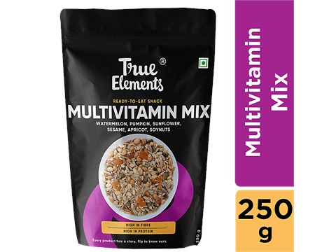 True Elements Multivitamin Trail Mix - Roasted Watermelon, Pumpkin, Sunflower, Sesame, Apricot & Soynuts, 250 g