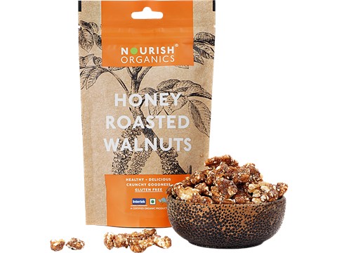 Nourish Organics Honey Roasted Walnuts, 100 g