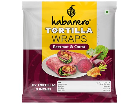 Habanero Beetroot & Carrot Tortilla Wraps, 6 pcs