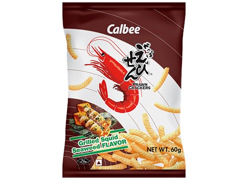 Calbee Grilled Squid & Seaweed Flavour Prawn Crackers, 60 g