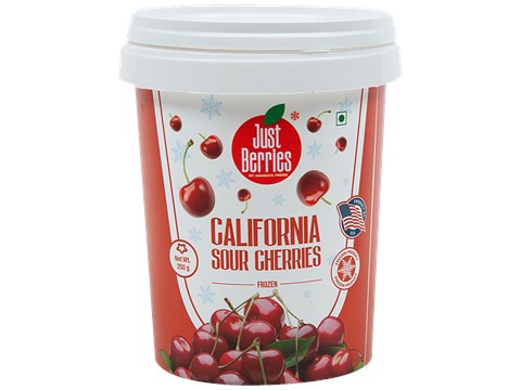 Just Berries Frozen California Sour Cherries - Rich In Antioxidants & Minerals, 250 g