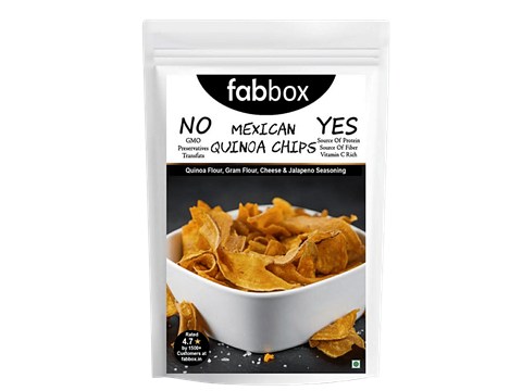 Fabbox Quinoa Chips - Cheesy Jalapeno, Mexican Style, Healthy Snack, Gluten-free, 160 g