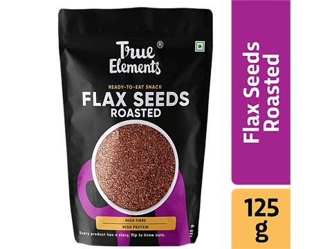True Elements Roasted Flax Seeds - Rich In Omega 3 Fatty Acid, Healthy, 125 g