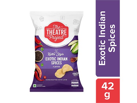 The Theatre Project Kettle Cooked Potato Chips - Exotic Indian Spices, 42 g