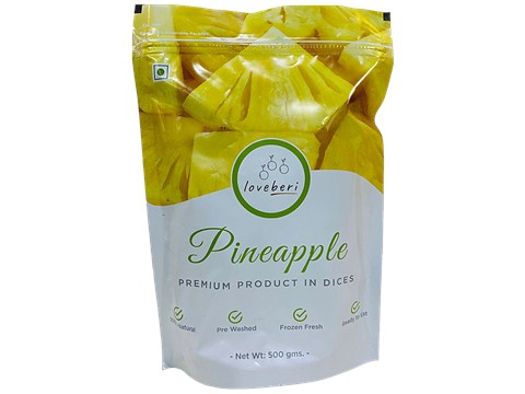Loveberi Pineapple Dices - Natural, Frozen Fresh, 500 g