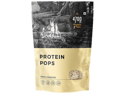 4700BC Protein Pops - Simply Roasted, Foxnuts/Makhana, Gluten Free, Healthy Snack, 35 g