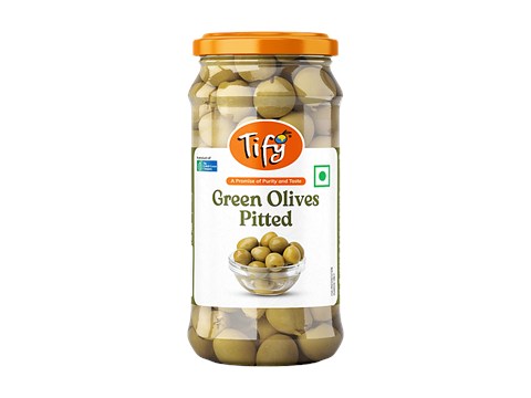 Tify Green Olives Pitted, 350 g