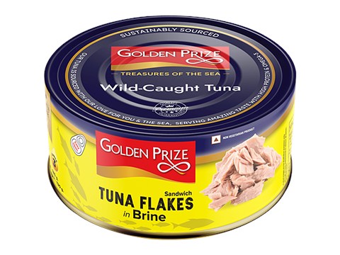 Golden Prize Canned Skipjack Light Meat Tuna - Flakes In Brine, 185 g