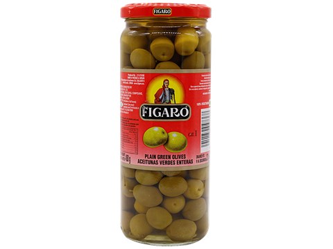 Figaro Plain Green Olives, 450 g