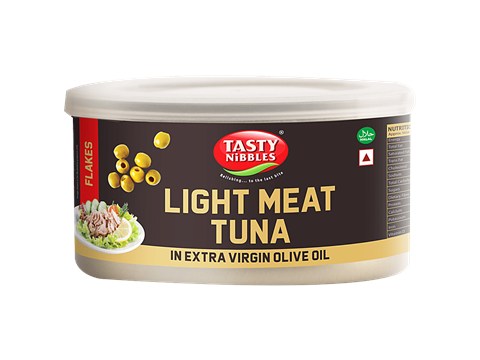 Tasty Nibbles Light Meat Canned Tuna Flakes - In Extra Virgin Olive Oil, 185 g