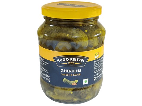 Hugo Reitzel  Sweet & Sour Gherkins, 350 g