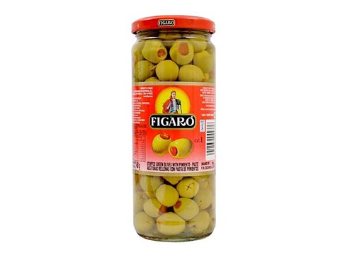 Figaro Imported Olives - Stuffed With Pimiento Paste, 450 g