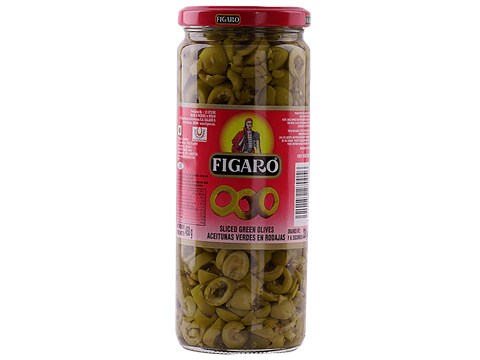 Figaro Olives - Green, Sliced, 450 g