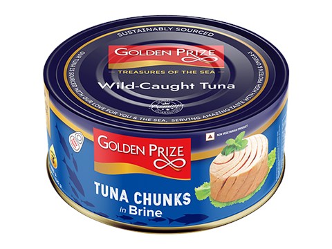 Golden Prize Canned Skipjack Light Meat Tuna - Chunk In Brine, 185 g