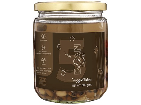 Bazzinga Veggie Tales 5 Bean Salad - Rich In Nutrients, Gluten Free, 500 g