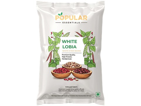Popular Essentials White Lobia - Unpolished, 500 g